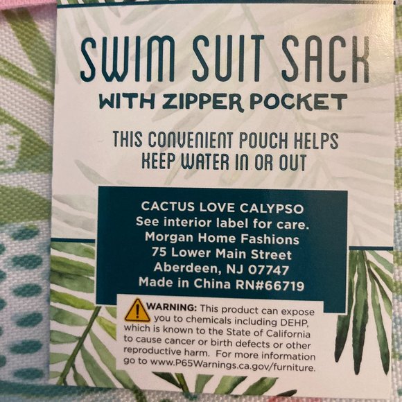 Swim Suit Sack With Zipper with Pocket NWT 🌿🌸🌿 - Picture 5 of 5